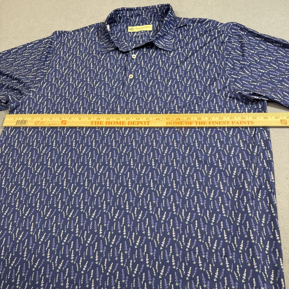 SHIRT GOLF POLO Donald Ross MENS XL NAVY SPRING Print Performance Polyester - Picture 7 of 8